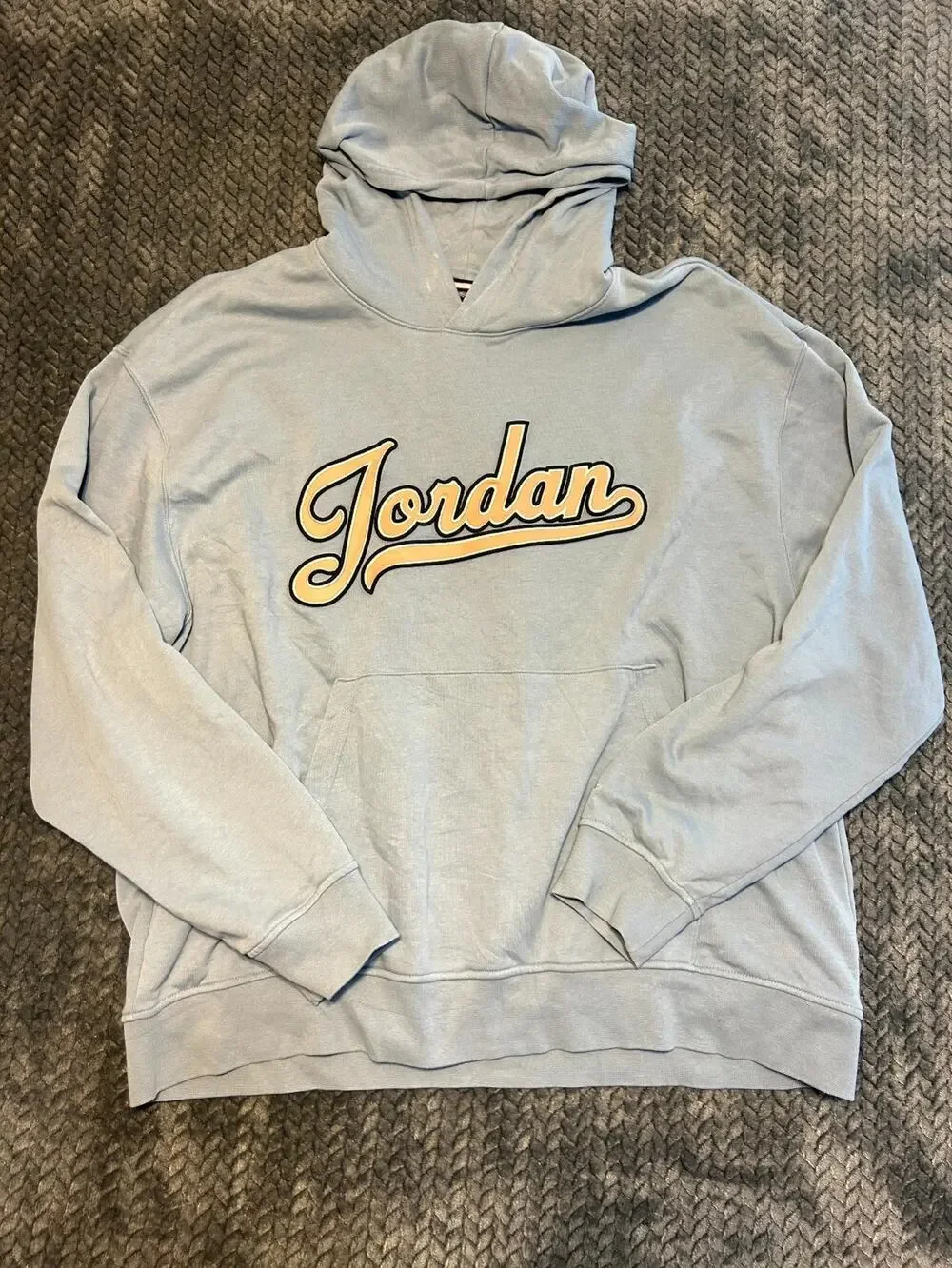 Nike Air Jordan Flight MVP Hoodie Mens XL Blue Fleece Embroidered Graphics